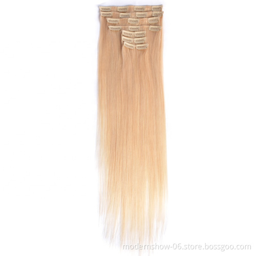 Wholesale price cheap brazilian human hair extension,  cuticle aglined clip in hair extension